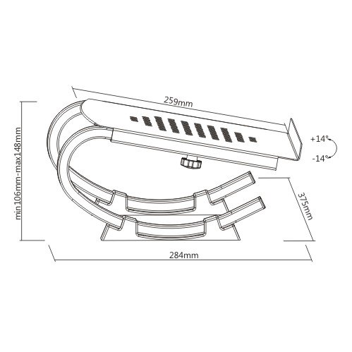 CAS-084 CASIII מעמד למחשב נייד טופ קומרס ציוד ארגונומי למשרד