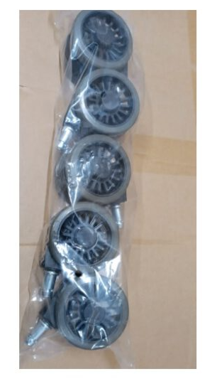 גלגלים 65 מ"מ בגוון שחור אפור – לכסאות משרדיים מחשב